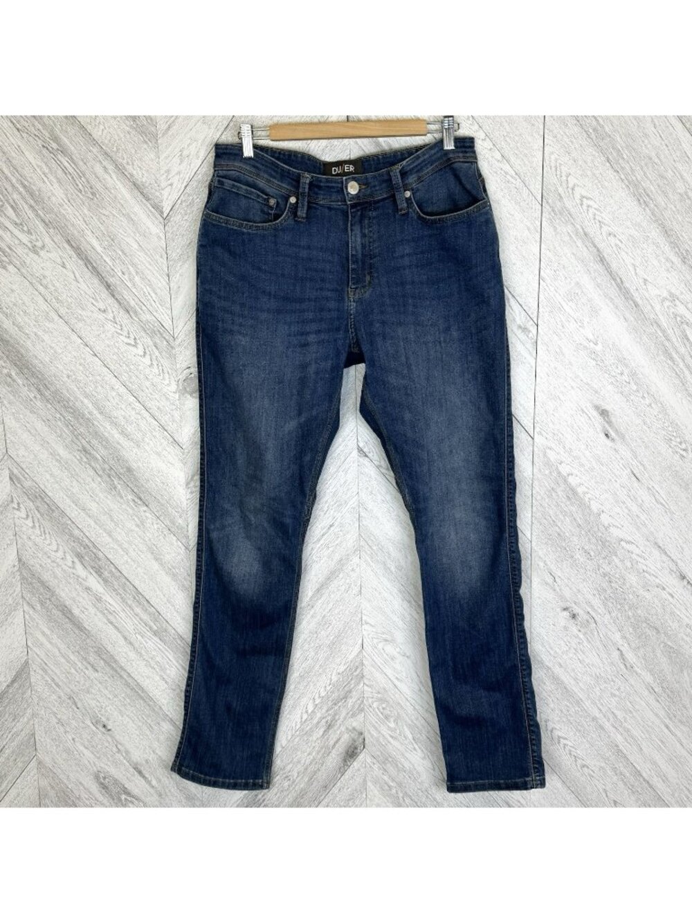 DU/ER Duer Jeans L2X Relaxed Taper Blue Denim Mens Size 34x33